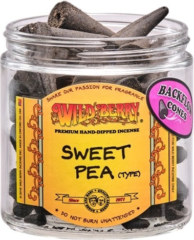 Wild Berry Sweet Pea (Type) Backflow Incense Cones [Black]