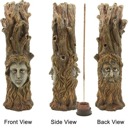 Tree Smoker With Two Faces Incense Burner [Brown]