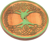 Wooden Round Tree Incense Burner [Brown]