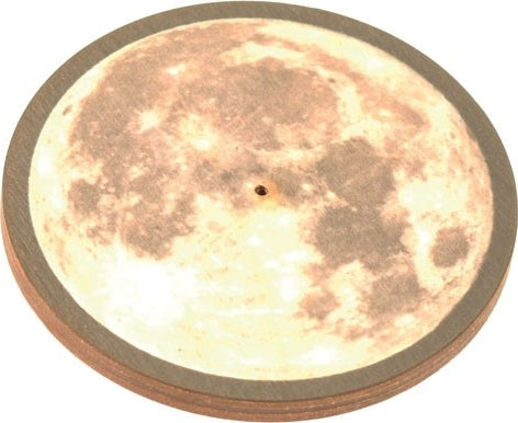 Wooden Round Moon Incense Burner [Brown]