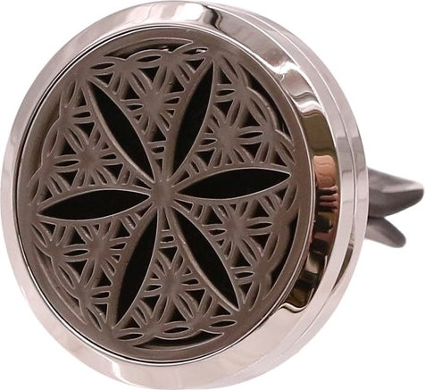 Geometric Flower Design Fragrance Oil Car Vent Clip [Silver]