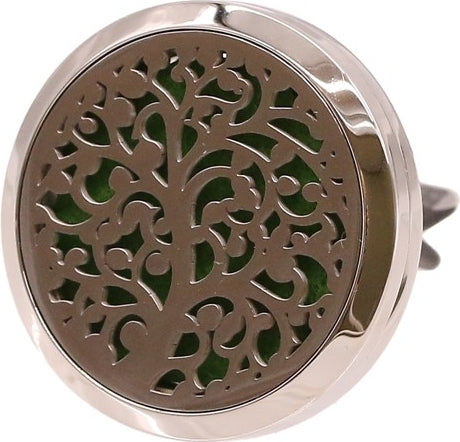 Intricate Tree Design Fragrance Oil Car Vent Clip [Silver]