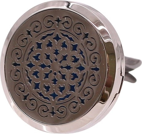 Mandala Design Fragrance Oil Car Vent Clip [Silver]