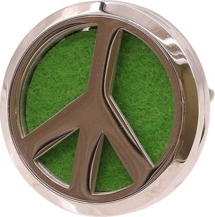 Peace Sign Design Fragrance Oil Car Vent Clip [Silver]
