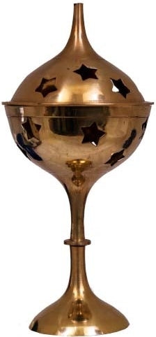 Tall Standing Brass Incense Cone Burner [Brass]