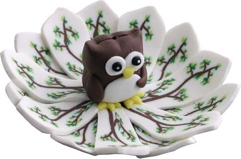 Fimo Round Owl Incense Burner [Multi-Colored]