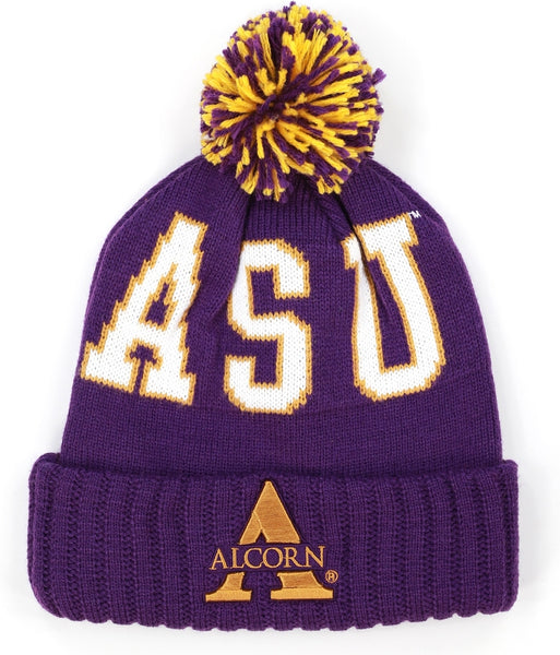 Big Boy Alcorn State Braves S255 Beanie With Ball [Purple]