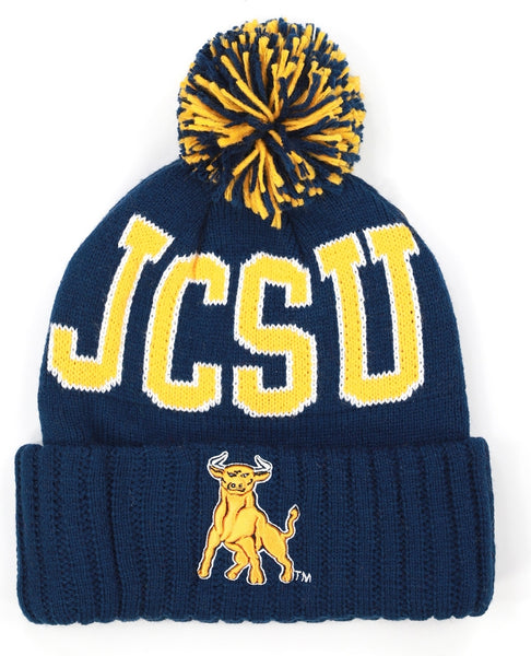 Big Boy Johnson C. Smith Golden Bulls S255 Beanie With Ball [Navy Blue]