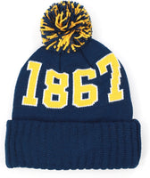 Big Boy Johnson C. Smith Golden Bulls S255 Beanie With Ball [Navy Blue]