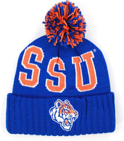 Big Boy Savannah State Tigers S255 Beanie With Ball [Royal Blue]