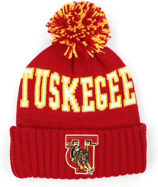 Big Boy Tuskegee Golden Tigers S255 Beanie With Ball [Crimson Red]