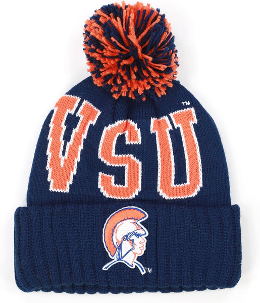 Big Boy Virginia State Trojans S255 Beanie With Ball [Navy Blue]