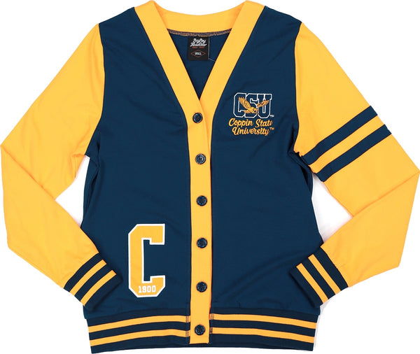 Big Boy Coppin State Eagles S11 Womens Lightweight Cardigan [Navy Blue]