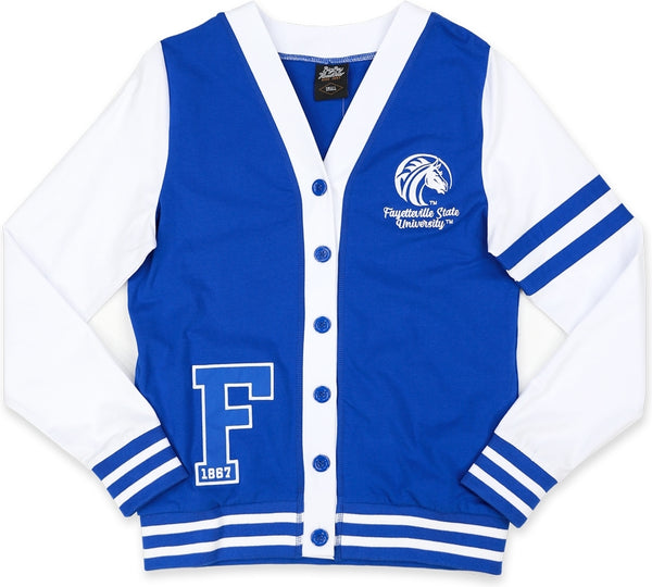 Big Boy Fayetteville State Broncos S11 Womens Lightweight Cardigan [Royal Blue]