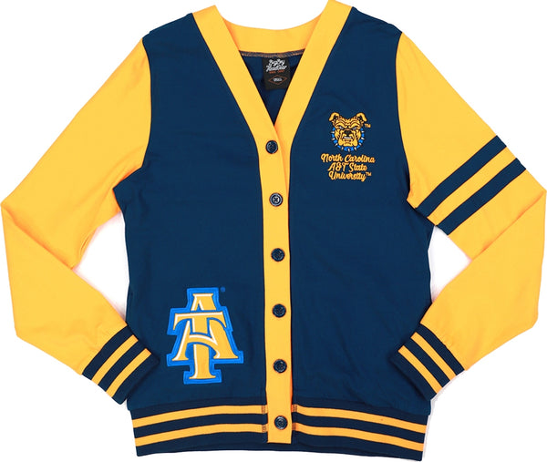 Big Boy North Carolina A&T Aggies S11 Womens Lightweight Cardigan [Navy Blue]