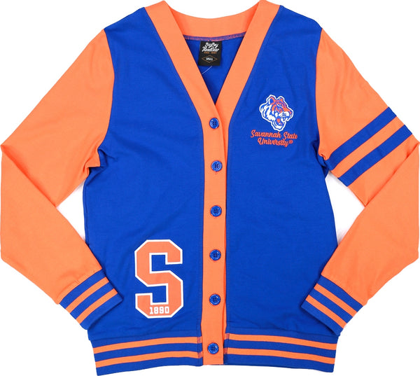 Big Boy Savannah State Tigers S11 Womens Lightweight Cardigan [Royal Blue]