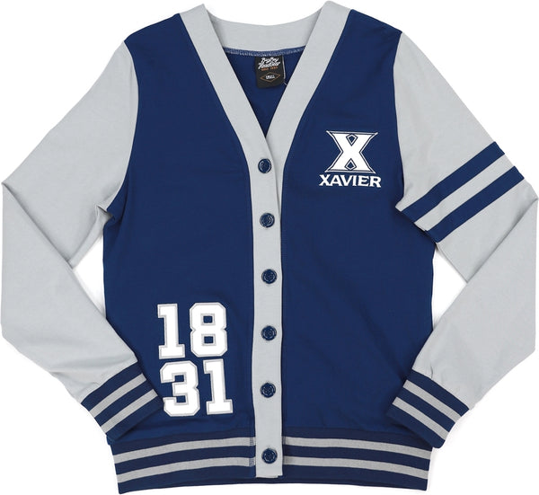 Big Boy Xavier Musketeers S11 Womens Lightweight Cardigan [Navy Blue]