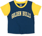 Big Boy Johnson C. Smith Golden Bulls S5 Womens Cropped Tee [Navy Blue]