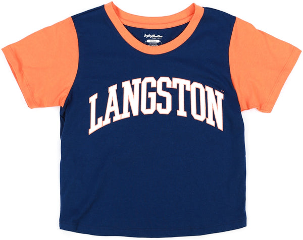 Big Boy Langston Lions S5 Womens Cropped Tee [Navy Blue]