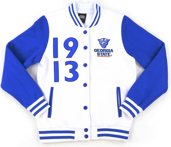 Big Boy Georgia State Panthers S5 Womens Fleece Jacket [White]