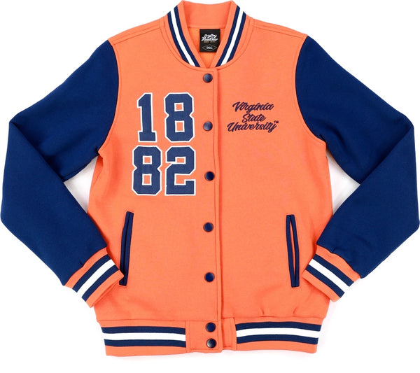 Big Boy Virginia State Trojans S5 Womens Fleece Jacket [Orange]