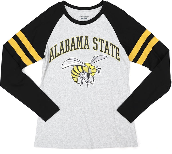 Big Boy Alabama State Hornets S5 Womens Long Sleeve Tee [Grey]