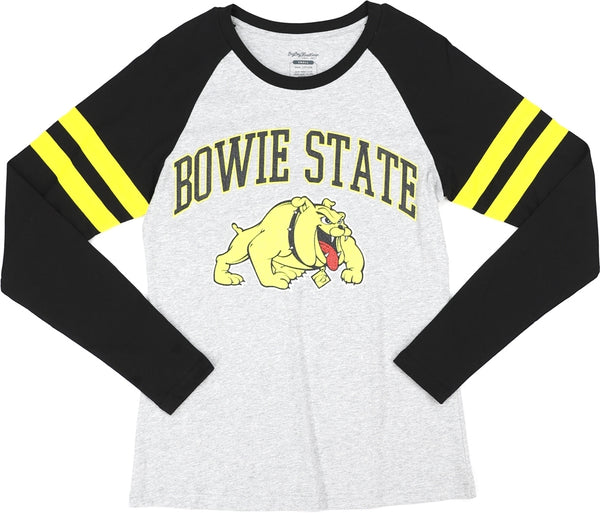 Big Boy Bowie State Bulldogs S5 Womens Long Sleeve Tee [Grey]