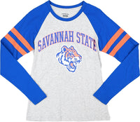 Big Boy Savannah State Tigers S5 Womens Long Sleeve Tee [Grey]