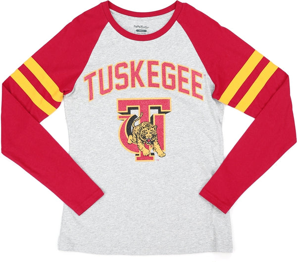Big Boy Tuskegee Golden Tigers S5 Womens Long Sleeve Tee [Grey]
