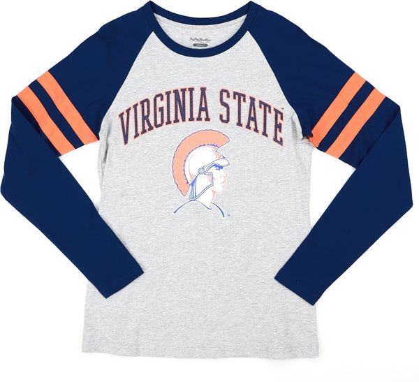 Big Boy Virginia State Trojans S5 Womens Long Sleeve Tee [Grey]