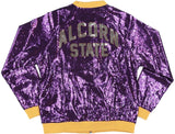Big Boy Alcorn State Braves S5 Womens Sequins Jacket [Purple]
