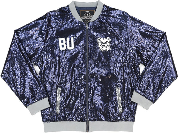 Big Boy Butler Bulldogs S5 Womens Sequins Jacket [Navy Blue]