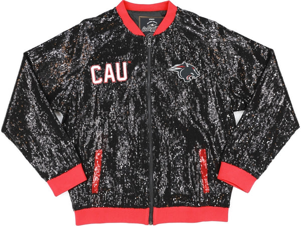 Big Boy Clark Atlanta Panthers S5 Womens Sequins Jacket [Black]
