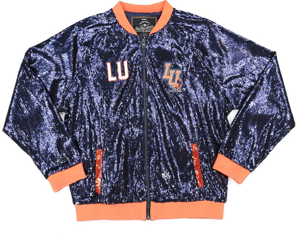 Big Boy Langston Lions S5 Womens Sequins Jacket [Navy Blue]