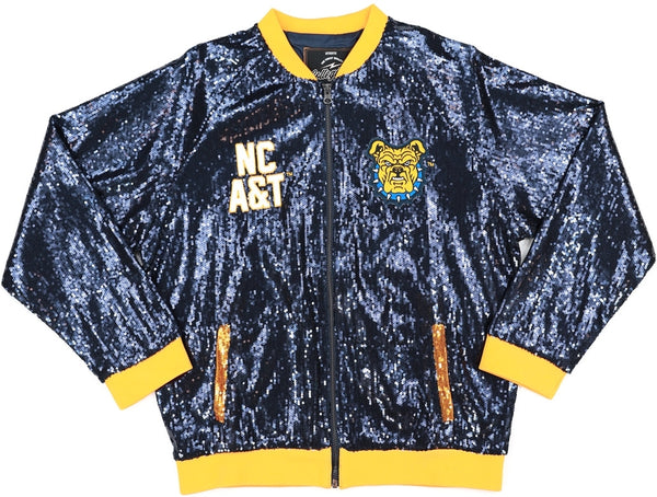 Big Boy North Carolina A&T Aggies S5 Womens Sequins Jacket [Navy Blue]