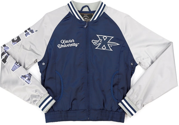 Big Boy Xavier Musketeers S5 Womens Satin Sequins Jacket [Navy Blue]