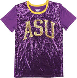 Big Boy Alcorn State Braves S7 Womens Sequins Tee [Purple]