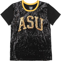 Big Boy Alabama State Hornets S7 Womens Sequins Tee [Black]