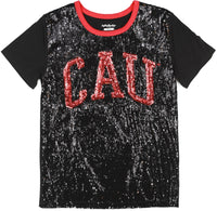 Big Boy Clark Atlanta Panthers S7 Womens Sequins Tee [Black]