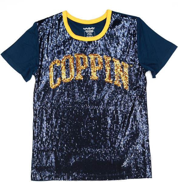 Big Boy Coppin State Eagles S7 Womens Sequins Tee [Navy Blue]