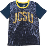 Big Boy Johnson C. Smith Golden Bulls S7 Womens Sequins Tee [Navy Blue]