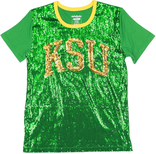 Big Boy Kentucky State Thorobreds S7 Womens Sequins Tee [Green]