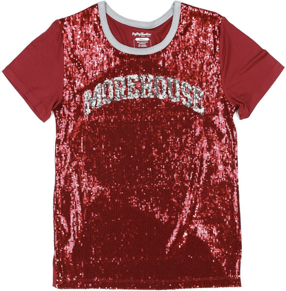 Big Boy Morehouse Maroon Tigers S7 Womens Sequins Tee [Maroon]