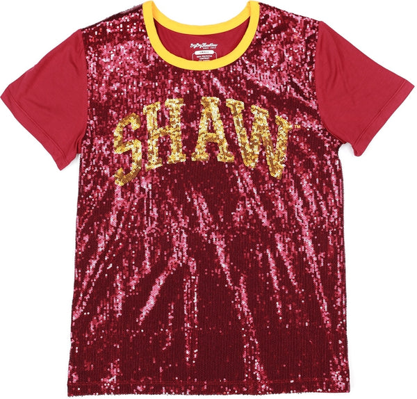 Big Boy Shaw Bears S7 Womens Sequins Tee [Maroon]