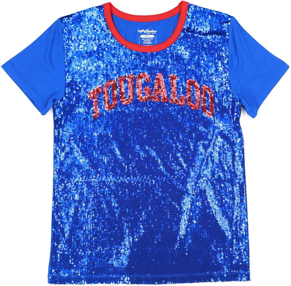 Big Boy Tougaloo Bulldogs S7 Womens Sequins Tee [Royal Blue]