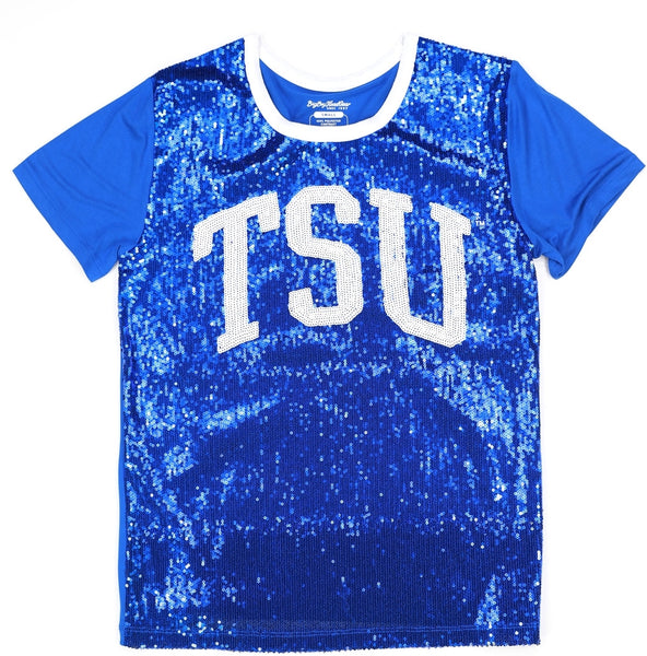 Big Boy Tennessee State Tigers S7 Womens Sequins Tee [Royal Blue]