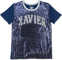 Big Boy Xavier Musketeers S7 Womens Sequins Tee [Navy Blue]