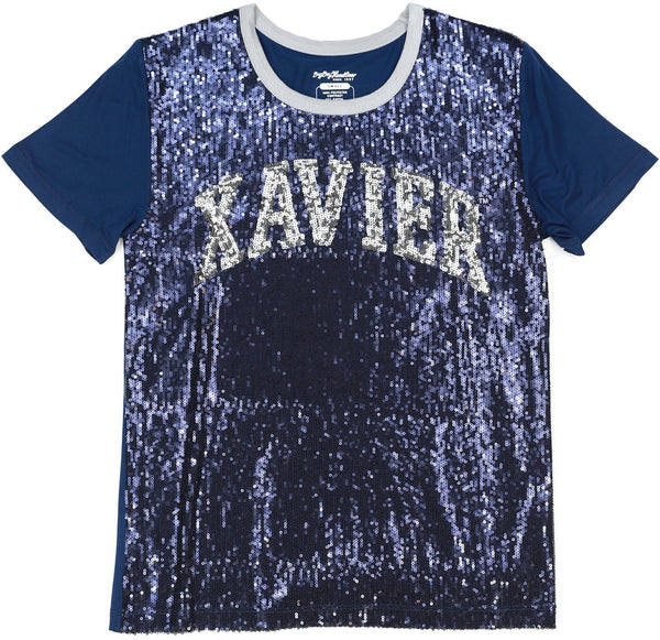 Big Boy Xavier Musketeers S7 Womens Sequins Tee [Navy Blue]