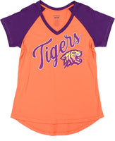 Big Boy Edward Waters Tigers S4 Womens V-Neck Tee [Orange]