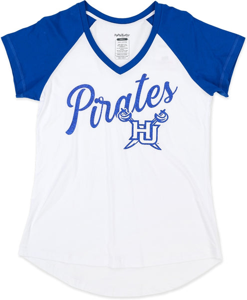 Big Boy Hampton Pirates S4 Womens V-Neck Tee [White]